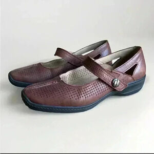 Hotter Mary Jane Shoes Womens 8.5 Brown Comfort Leather Classic Sophisticated